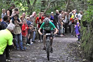 Cycling up the buttress