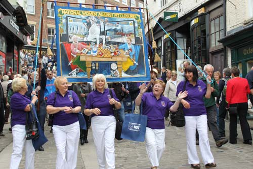 Women Against Pit Closures Banner, painted by Calder Valley artist, Andrew Turner