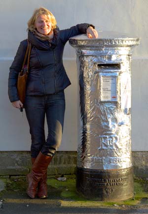 Silver postbox