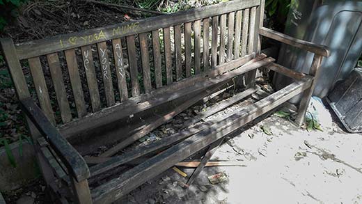 Broken benches